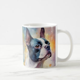 Boston Terrier Dog 173 Watercolor Coffee Mug
