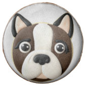 Boston Terrier Dog 3D Inspired Chocolate Covered Oreo (Front)
