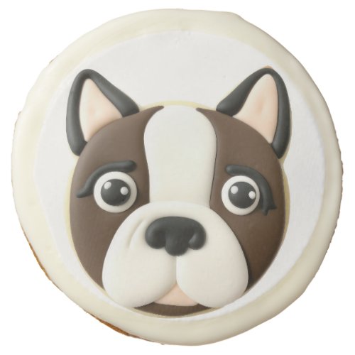 Boston Terrier Dog 3D Inspired Sugar Cookie