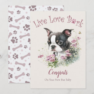 Boston Terrier Dog Adoption, Gotcha Day Card