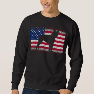 Boston Terrier Dog & American Flag Patriotic July  Sweatshirt