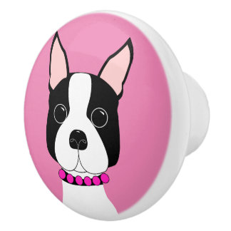 Boston Terrier Dog Art Drawer Knob