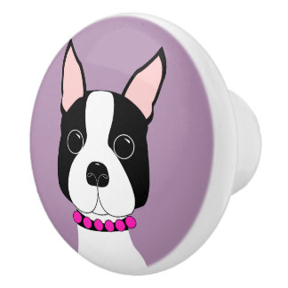 Boston Terrier Dog Art Drawer Knob
