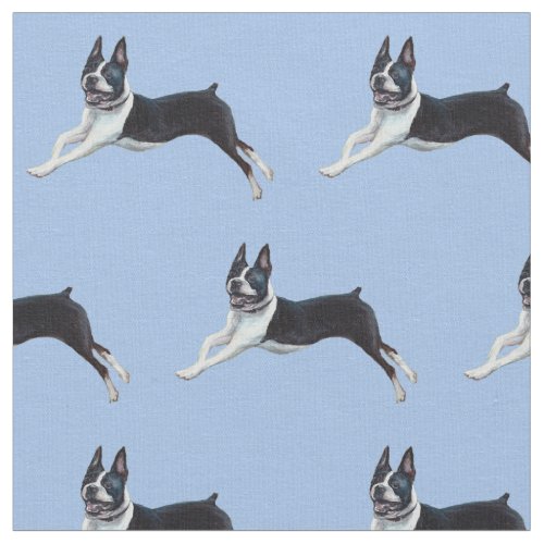 Boston Terrier Dog Art Fabric