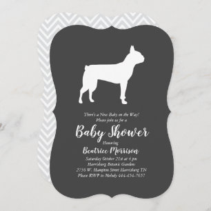 Boston Terrier Dog Baby Shower Invitation
