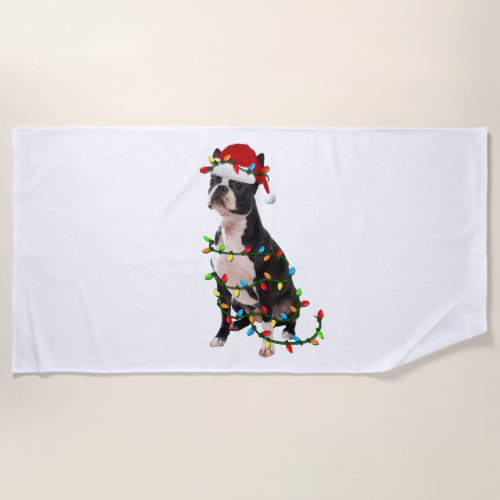 Boston Terrier Dog Beach Towel