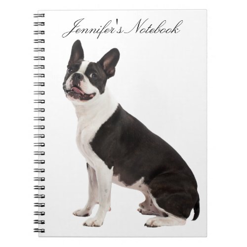 Boston Terrier dog beautiful custom girls name Notebook