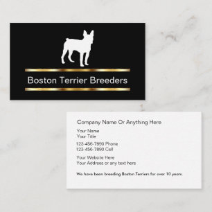 Boston Terrier Dog Breeder Business Cards
