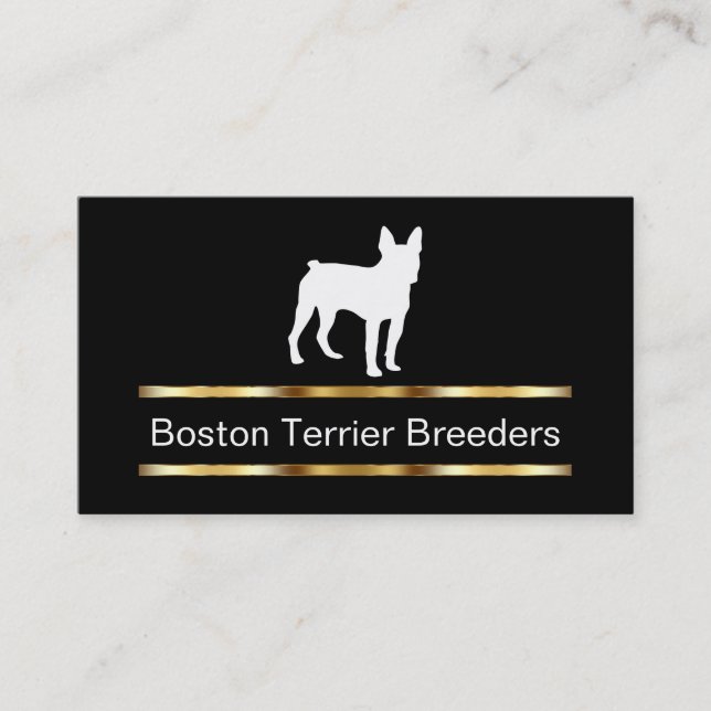 Boston Terrier Dog Breeder Business Cards (Front)