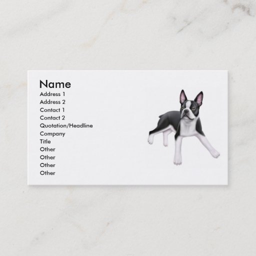 Customizable Boston Terrier Dog Business Card