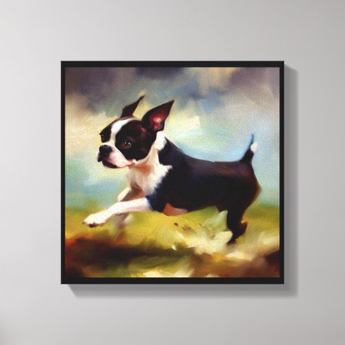 Boston Terrier Dog  Canvas Print