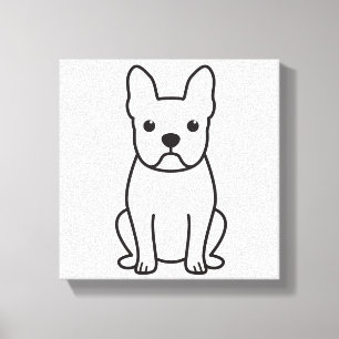Boston Terrier Dog Cartoon Canvas Print