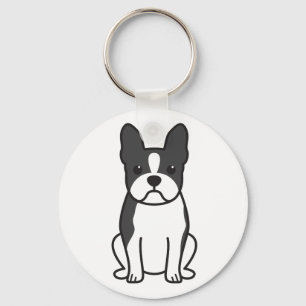 Boston Terrier Dog Cartoon Keychain