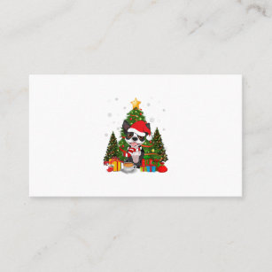 Boston Terrier Dog Christmas Is Gift Coffee Light Business Card