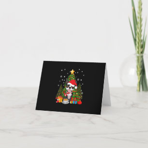 Boston Terrier Dog Christmas Is Gift Coffee Light Letterpress Thank You Card