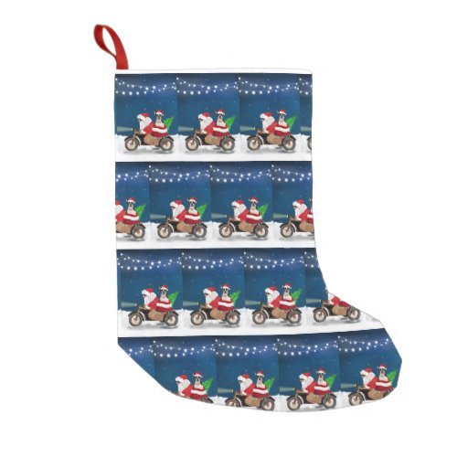 Boston Terrier Dog Christmas Santa Claus   Small Christmas Stocking