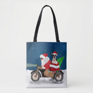 Boston Terrier Dog Christmas Tote Bag