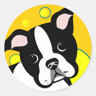 Boston Terrier Dog Classic Round Sticker