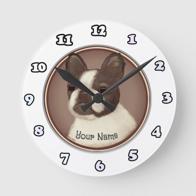 Boston Terrier Dog  clock (Front)
