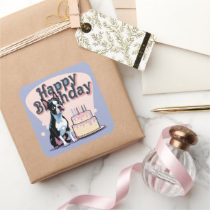 Boston Terrier Dog Colorful  Square Sticker