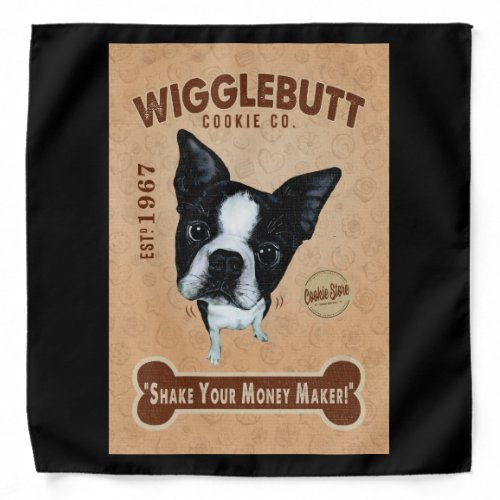 Boston Terrier Dog Cookie Lover Lovely Wigglebutt Bandana