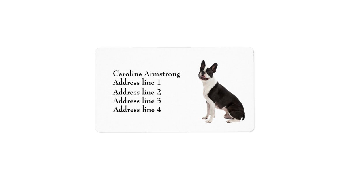 Boston Terrier dog custom address labels