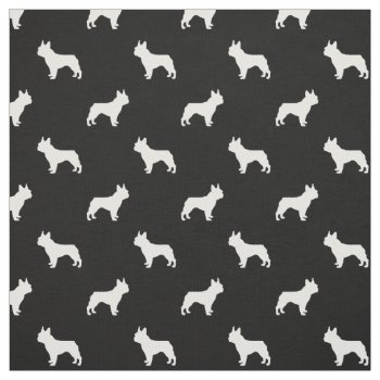 Boston Terrier Dog Fabric - Black And White by SilhouettePets at Zazzle
