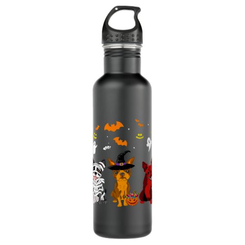 Boston Terrier Dog  Fall Chocolate Autumn Lover Stainless Steel Water Bottle