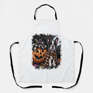 Boston Terrier Dog Halloween Apron