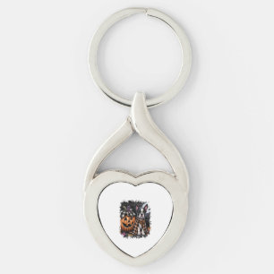 Boston Terrier Dog Halloween Keychain