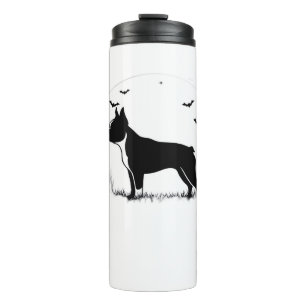 Boston Terrier Dog – Halloween Moon Silhouette Ove Thermal Tumbler