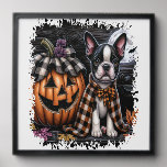 Boston Terrier Dog Halloween Peel And Stick Photo Tile