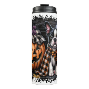 Boston Terrier Dog Halloween Thermal Tumbler