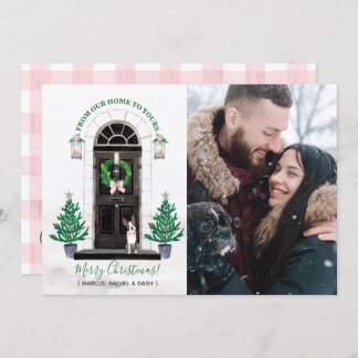 Boston Terrier Dog Holiday Christmas Photo Card