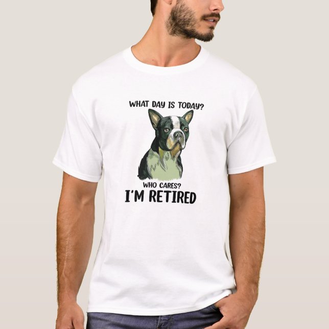 Boston Terrier Dog Illustration T-Shirt – Cute Pet (Front)