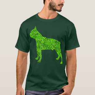 Boston Terrier Dog Irish Shamrock Leaf St Patrick  T-Shirt