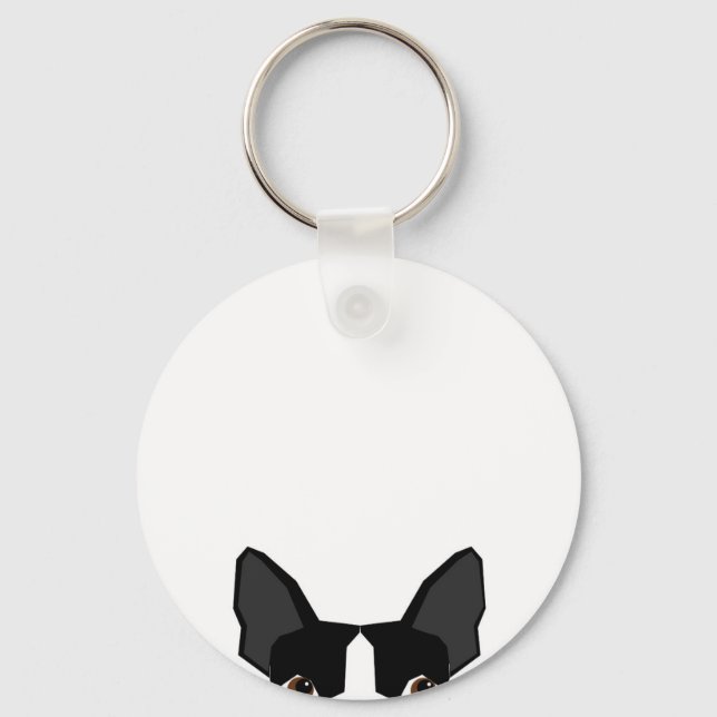 Boston Terrier dog keychain (Front)