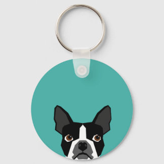 Boston Terrier dog keychain