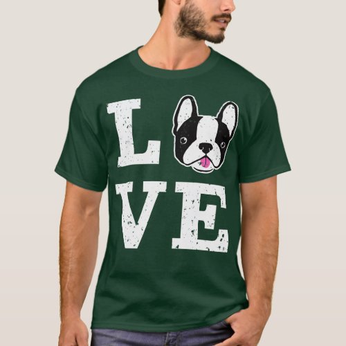 Boston Terrier Dog Love T_Shirt