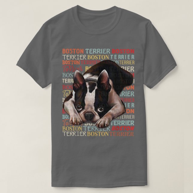 Boston Terrier Dog Lover Boston Terrier Bostie Gif T-Shirt (Design Front)