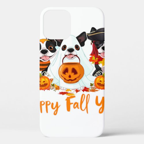 Boston Terrier Dog Lover Fall Yall Halloween Costu iPhone 12 Pro Case