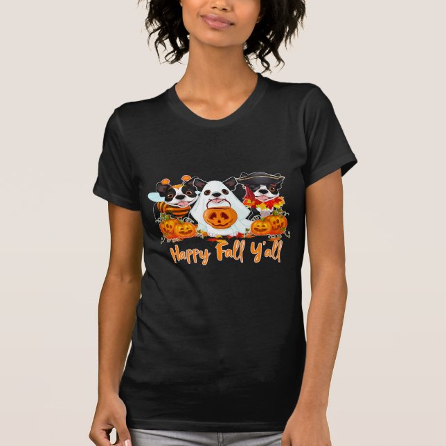 Boston terrier dog lover Halloween costum T-Shirt (Front)