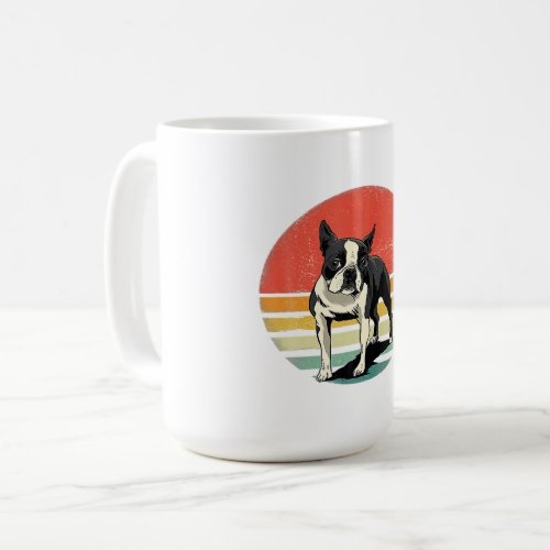 Boston Terrier Dog Lover Retro Vintage 70s Dog Pet Coffee Mug