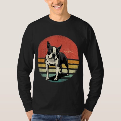 Boston Terrier Dog Lover Retro Vintage 70s Dog Pet T_Shirt