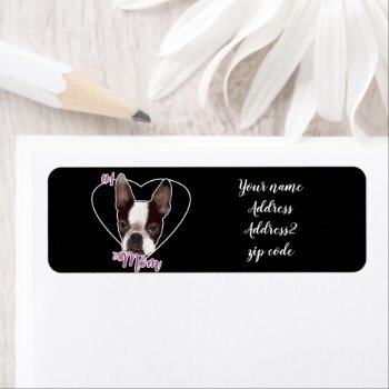 Boston Terrier Dog Mom Address Labels by ritmoboxer at Zazzle