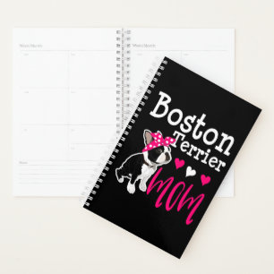 Boston Terrier Dog Mom Cute Funny Christmas Gift Planner