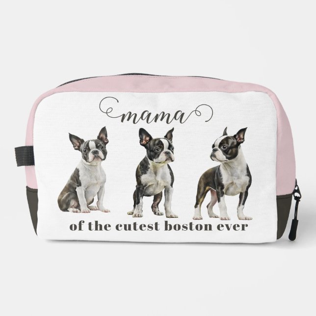 Boston Terrier Dog Mom Dopp Kit (Front)