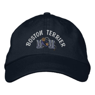 Boston Terrier Dog MOM Embroidered Baseball Cap