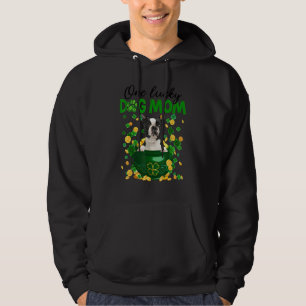 Boston Terrier Dog Mom Irish Green Shamrock St Pat Hoodie