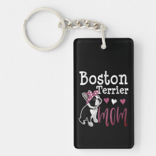 Boston Terrier Dog Mom Owner Cute Funny Keychain